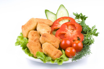 Chicken nuggets with vegetables