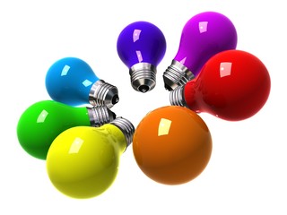 Rainbow light bulbs