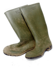 Old dirty wellington boots
