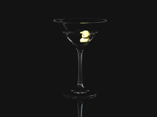 Glass on a black background