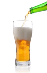 Pouring out light beer