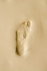 footprint at the Patong beach, Phuket, Thailand
