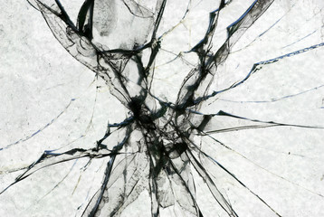 A broken window in big building – Close Up