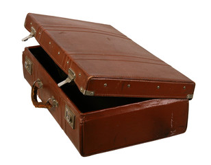 Old brown suitcase
