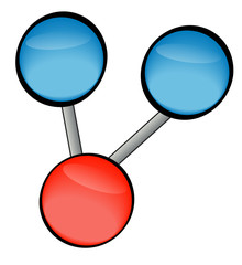 two hydrogen and one oxygen - water molecule 