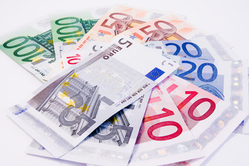 Euro banknotes on the table