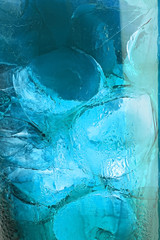 water drops on glass with ice for background