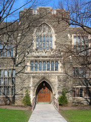 Entrance to gothic college 