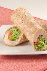 whole grain tortilla smoked turkey wrap