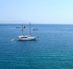 Yachts on sea
