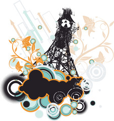 Obraz premium High-voltage transmission tower. Abstraction