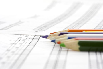 multicolored pencils