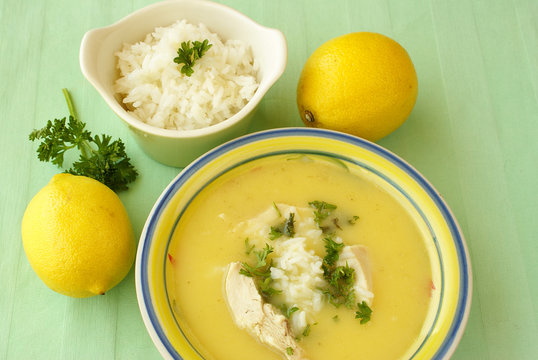 Avgolemono (chicken-rice-lemon) Soup