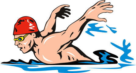 Olympic swimmer doing a breast stroke