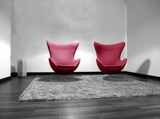 Two red chairs 