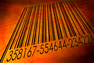Barcode scanned by barcode laser reader