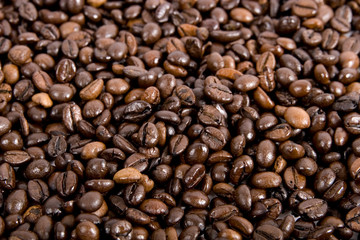 Fresh coffee beans background 