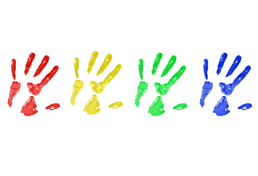 Hand Prints in Paint