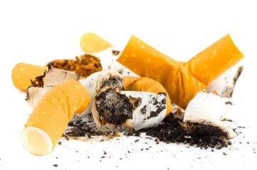 Cigarettes. Isolation on white