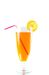 Cocktails and desserts. Isolation on white