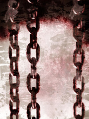 Grunge background - metal chains