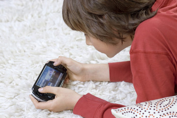 Playing video games.