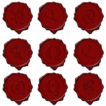 Wax seal alphabet letters - Q