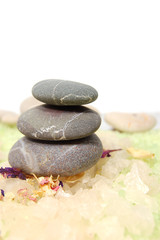 Obraz na płótnie Canvas stones, sea salt, aromatherapy, spa