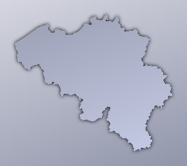 Belgium map filled with metallic gradient.