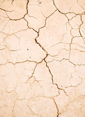 cracked dried out riverbed due to drought.