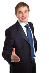 Businessman offering a handshake