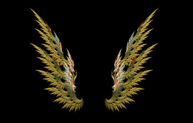 Golden angel wings