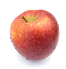 Apple red and yellow perfect with water drops