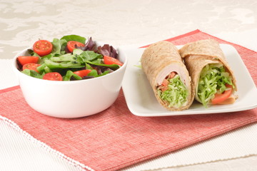 smoked turkey wrap meal