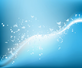 blue abstract background with water drops