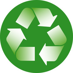 Fototapeta premium Recycle Sign Green/White