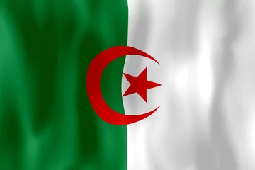 Fotobehang Algerije verfrommelde vlag Algerije verfrommelde vlag © DomLortha