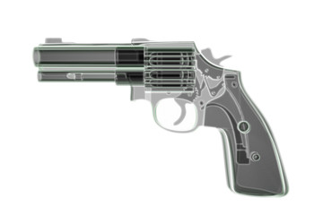 X-ray revolver on white