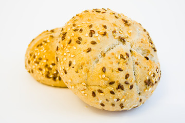 crusty wholegrain bakery on white background