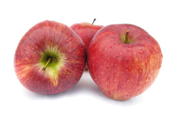 Apples red with water drops 