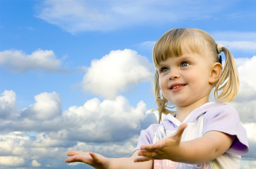 little girl and sky