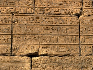 Hieroglyphics in luxor temple
