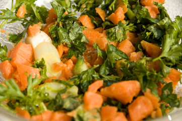Carrots salad and herbs