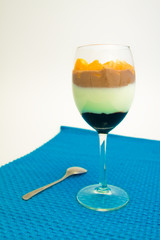 a two color mousse on colorful background