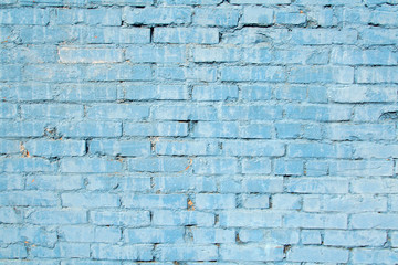 Blue painted brick wall