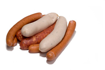 Weisswürste, Polnische Würste und Käse-Krainer