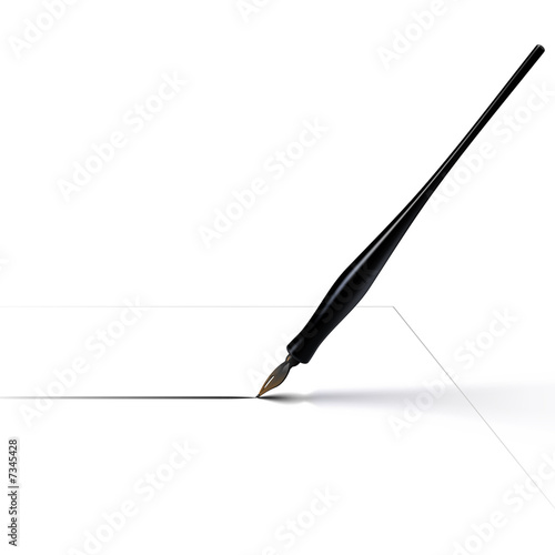"Calligraphy Pen Drawing Line with Ink" Stock photo and royaltyfree