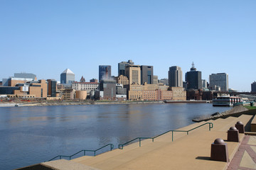St. Paul skyline from riverwalk steps