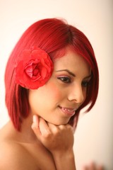 Contemplative Female Red Head