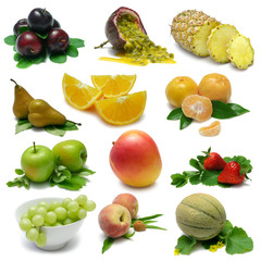 Fruit Sampler - isolated fruits with clipping path
